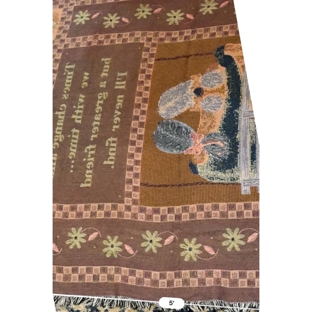 VTG Melanie‎ & Mary Woven Tapestry Friendship Throw Blanket Floral 50x60 Gifts